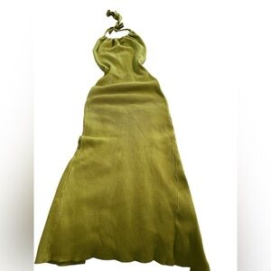 Green Ribbed Midi Dress